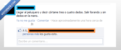dos o tres dedos,cortar,peluquero,llorar