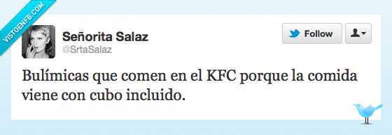 KFC,bulímicas,vomitar,cubo