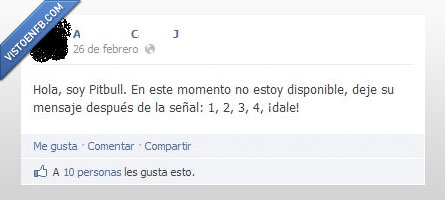 Pitbull,mensaje,dale,facebook,comentario