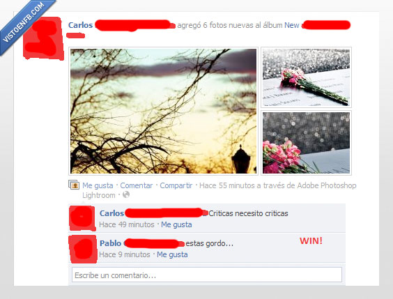 Gordo,Win,criticas,fotografo,album,foto,facebook,insulto