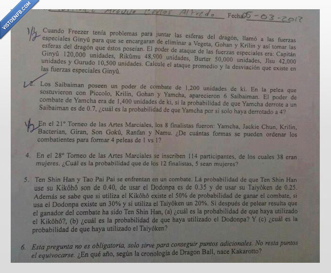 Dragon Ball,Gokú,examen