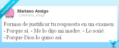 respuestas,examen,justificar,twitter