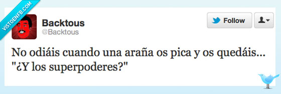 queda,pica,araña,superpoderes,twitter