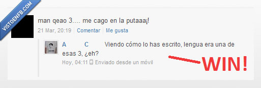 ortografia,win,tres,mal escrito,quedar,lengua,suspende