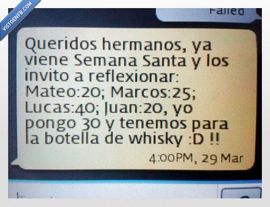 apostol,Semana Santa,Whatsapp,Conversaciones,amigos,whisky,movil