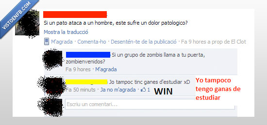 zombienvenidos,estudiar,chistes malos,win,patologico