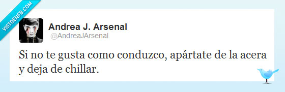 Tweet,conducir bien,chillar,humor