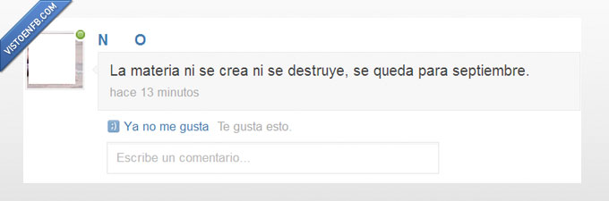 suspender,quedar,destruír,La materia,Septiembre,crear