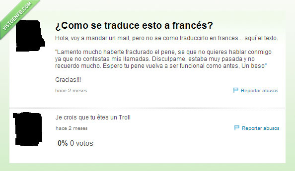 francés,yahoo respuestas,traducir,troll
