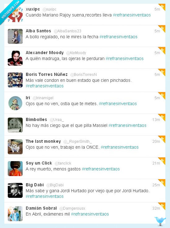 twitter,refranes,inventao,abril,examen,recorte,rajoy,rey,lista