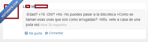 listillo,discoteca,uvas pasas,18,portero,entra,S18