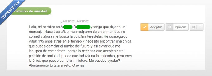 ligar,amistad,peticion,tirar caña,futuro,crimen,cometi,policia,interestelar,chica,ayuda