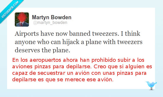 pinzas,depilar,avion,aeropuerto,twitter