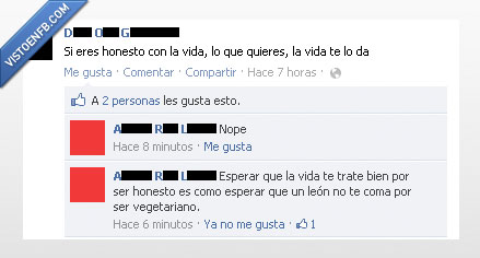 honesto,vida,quieres,dar,mentira,león,comer,vegetariano