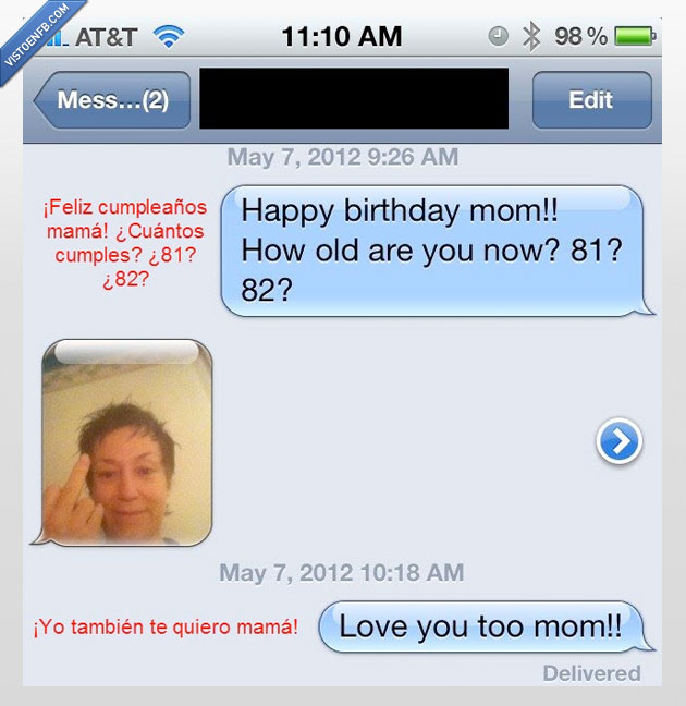 madre,hijo,conversación,cumpleaños,troll