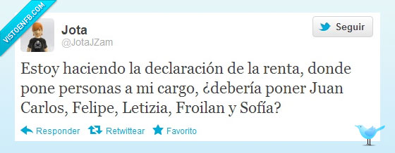 Twitter,Rey,Humor,Monarquia,persona,cargo felipe,juan,froilan,sofia,letizia
