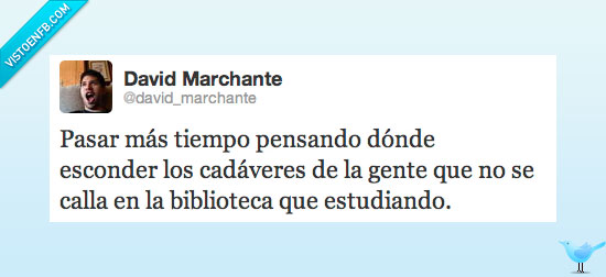 biblioteca,esconder,cadaveres,estudiando