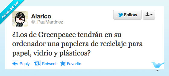 absurdo,reciclar,papelera,Greenpeace