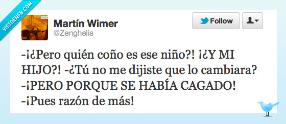 hijo dijiste,quien,niño,donde,esta,cagado,perder,cambiara,cambiar