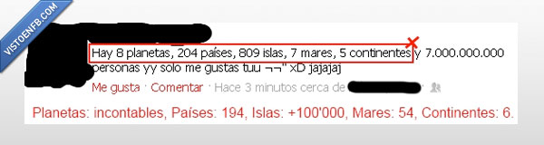 enamorada,amor,países,islas,planetas,mares,población mundial,estupidez