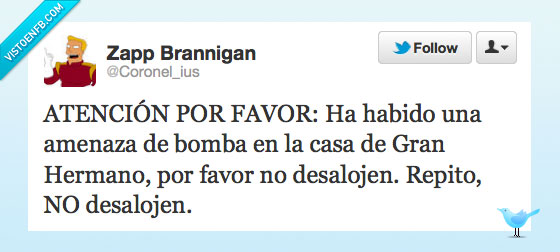 bomba,gran hermano,Amenaza