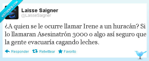 huracan,nombre,irene,asesinatron 3000,evacuar