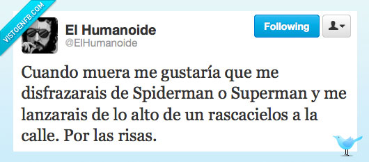 disfraz,morir,superman,spiderman,El humanide