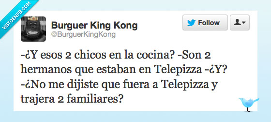 pizza,familiar,telepizza,chico,hermano,cocina,trae