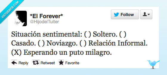 soltero,Situación sentimental,noviazgo,milagro