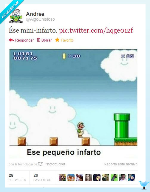 mario bross,mini infarto,twitter