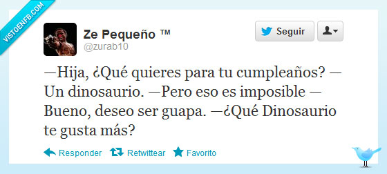 Dinosarurio,Guapa,Imposible,Cumpleaños,fea,hija,regalo