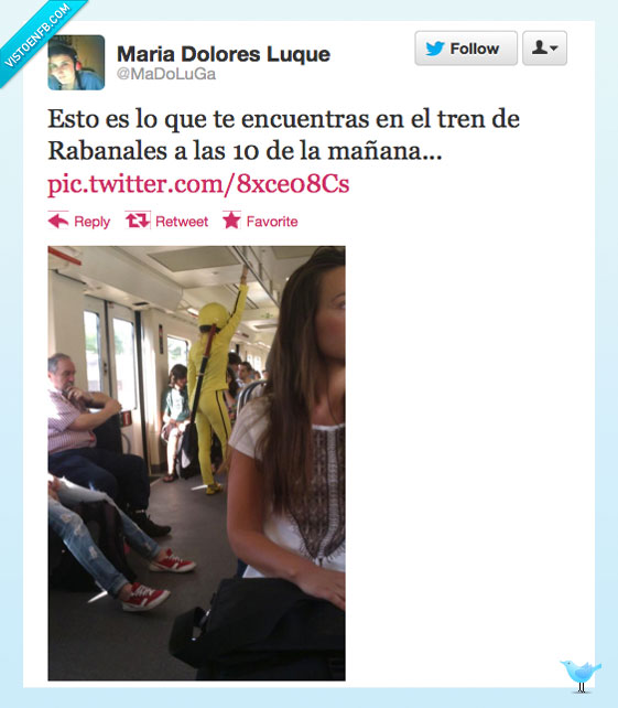 amarillo,disfraz,renfe,wtf,kill bill,tren