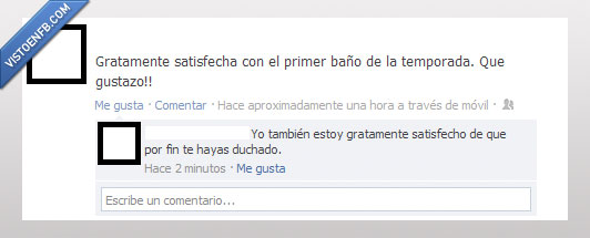 satisfecha,baño,ducha,temporada,hueles mal