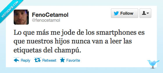 smartphones,leer,champú,hijos,jode,etiqueta,atras