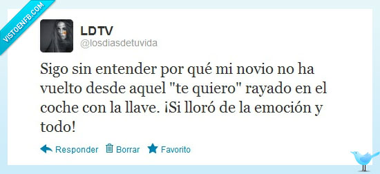 amor,te quiero,coche,rayar,llave,novia