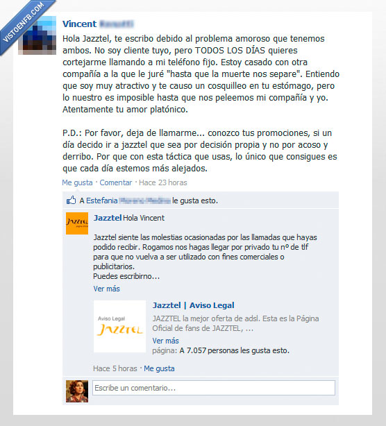 jazztel,amor,platonico,llamadas,molestia,coñazo,todas,las,tardes,llamando