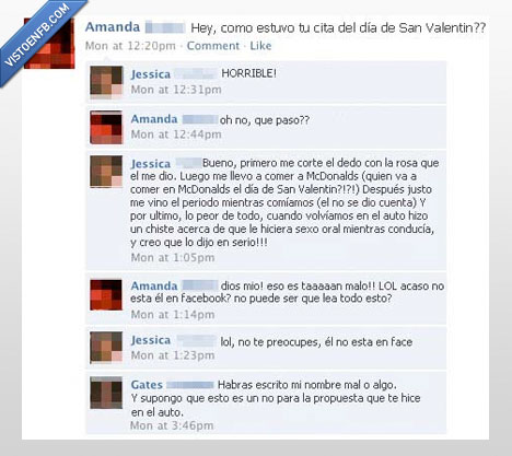cita,San Valentín,Facebook,mcdonalds,coche,oral,conducia