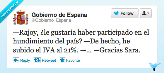 gracias,Sara,Rajoy,IVA,21%,hundimiento,pais,subido,subir