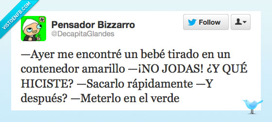 organico,verde,amarillo,reciclar,contenedor,abandonado,bebé