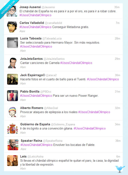 twitter,chandal,olimpiadas