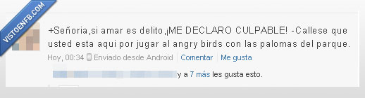 tuenti,estado,amar,delito,culpable,jugar,angry birds,paloma,parque