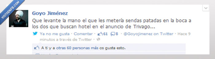 tontos,hoteles,Goyo Jimenez,trivago,patada,boca,anuncio