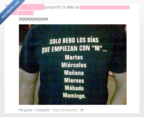 beber,cerveza,semana,borracho,dia,martes,miernes,momingo