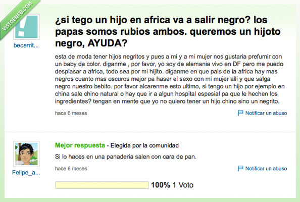 tener,hijo,negro,africa,padres,blancos