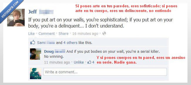 paredes,cuerpos,arte,Tatuajes,Facebook,Asesino