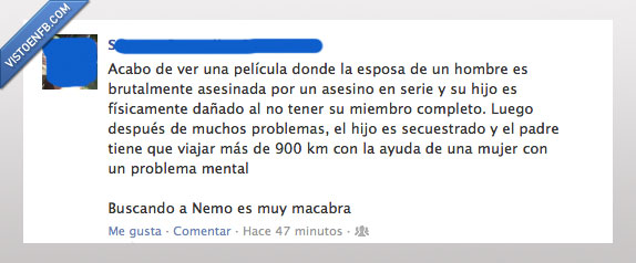 buscando,nemo,finding,pelicula,esposa,hombre,asesinada,secuestro,mental