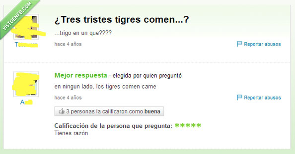carne,tristes,yahoo respuestas,trabalenguas,tigres,tres