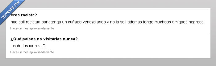 negro,venezuela,venezolano,racismo,subnormalidad absoluta,ask,cuñado,moro,racista