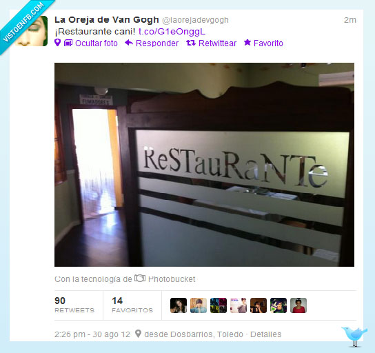 cani,restaurante,mayuscula,oreja van gogh,foto