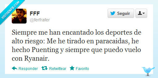 deportes alto riesgo ryanair